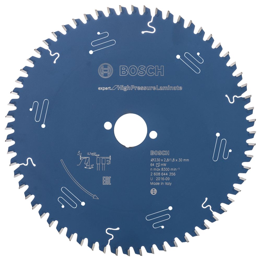 Image of Bosch Expert High Pressure Laminate Circular Saw Blade 230mm x 30mm 64T 