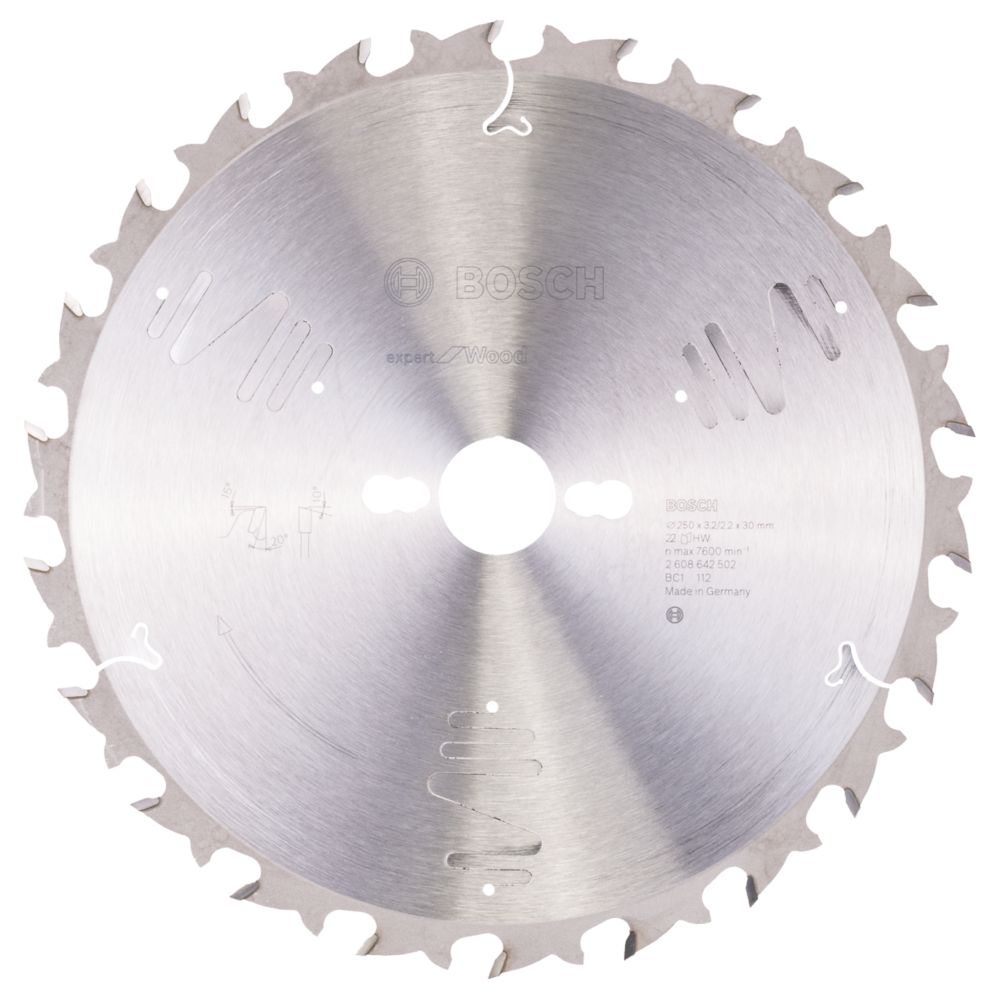 Image of Bosch Expert Wood Circular Saw Blade 250mm x 30mm 22T 