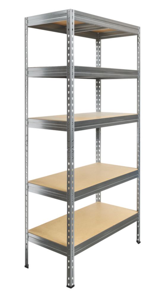 Image of 5-Tier Galvanised Steel Rivet Shelving Unit 900mm x 450mm x 1800mm 