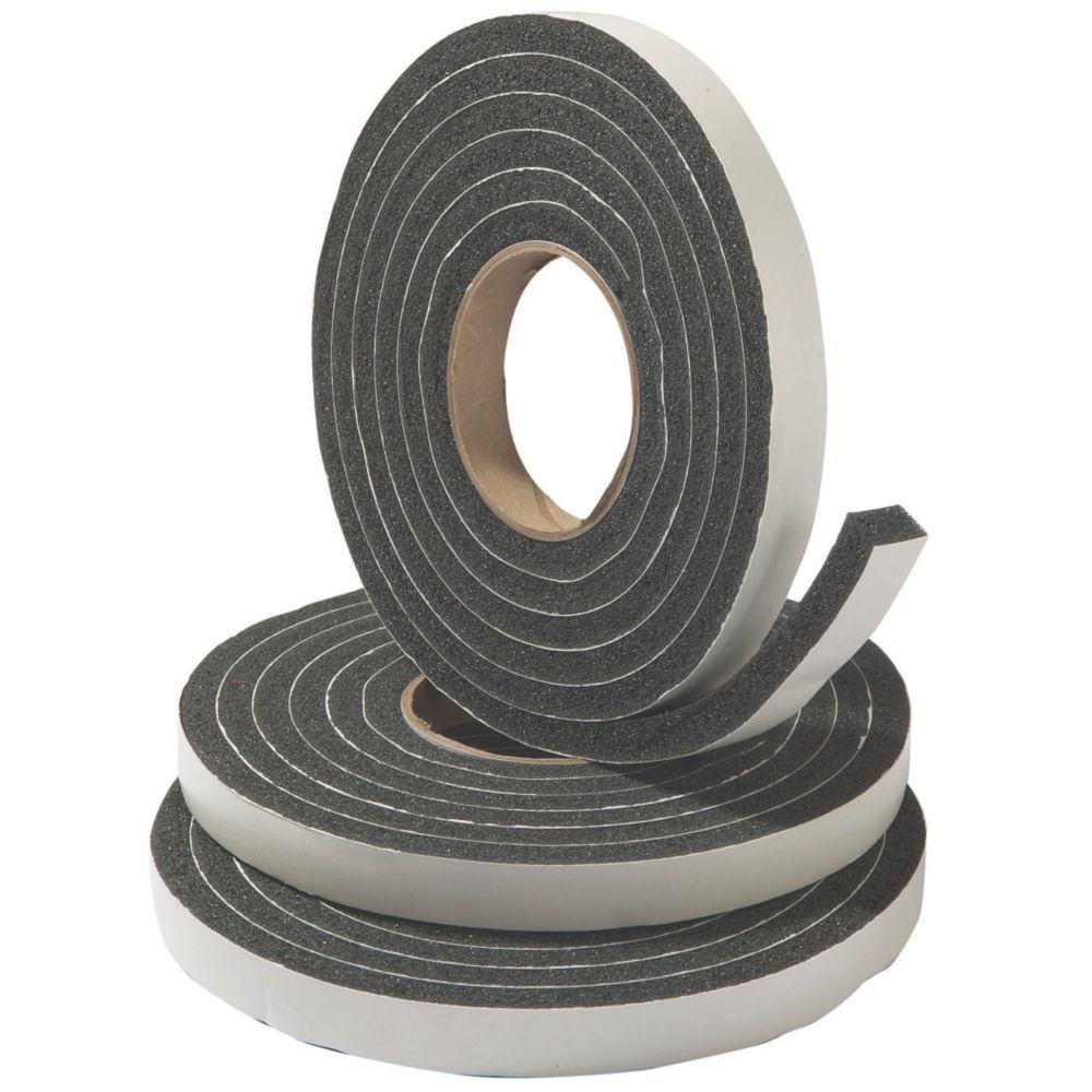Image of Stormguard Jumbo Rubber Foam Weatherstrip Black 3m 3 Pack 
