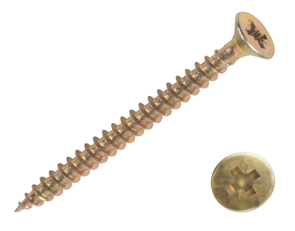 Image of Goldscrew PZ Double-Countersunk Self-Tapping Multipurpose Screws 4mm x 25mm 200 Pack 
