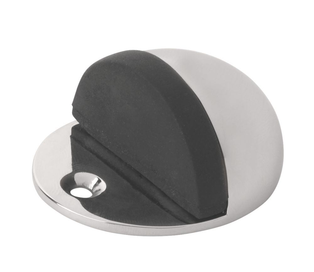 Image of Oval Door Stops 48 x 21mm Polished Chrome 2 Pack 