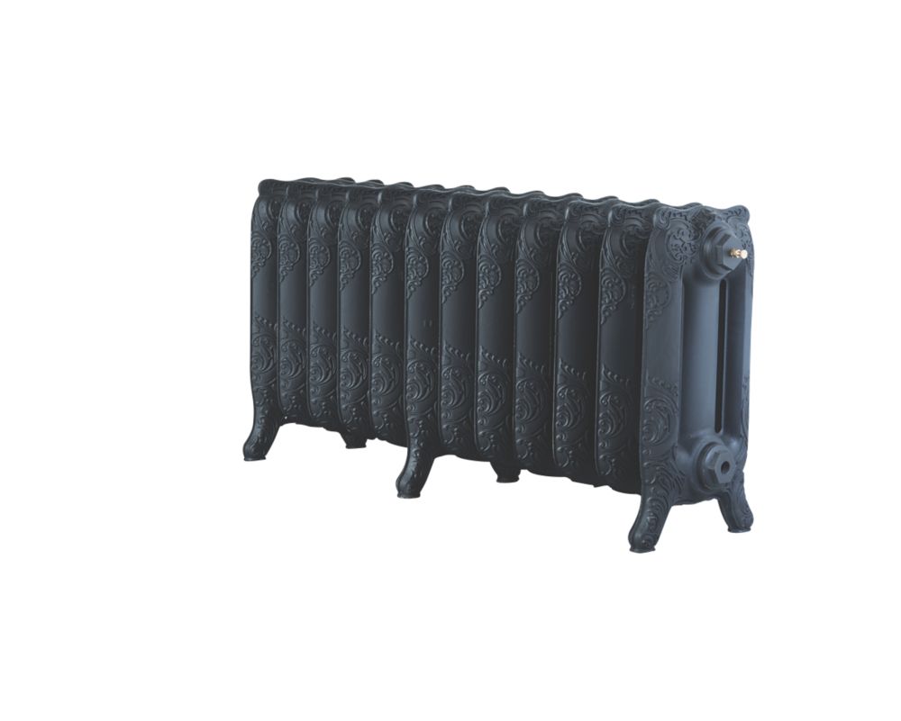 Image of Arroll Montmartre 3-Column Cast Iron Radiator 470mm x 994mm Black 3685BTU 