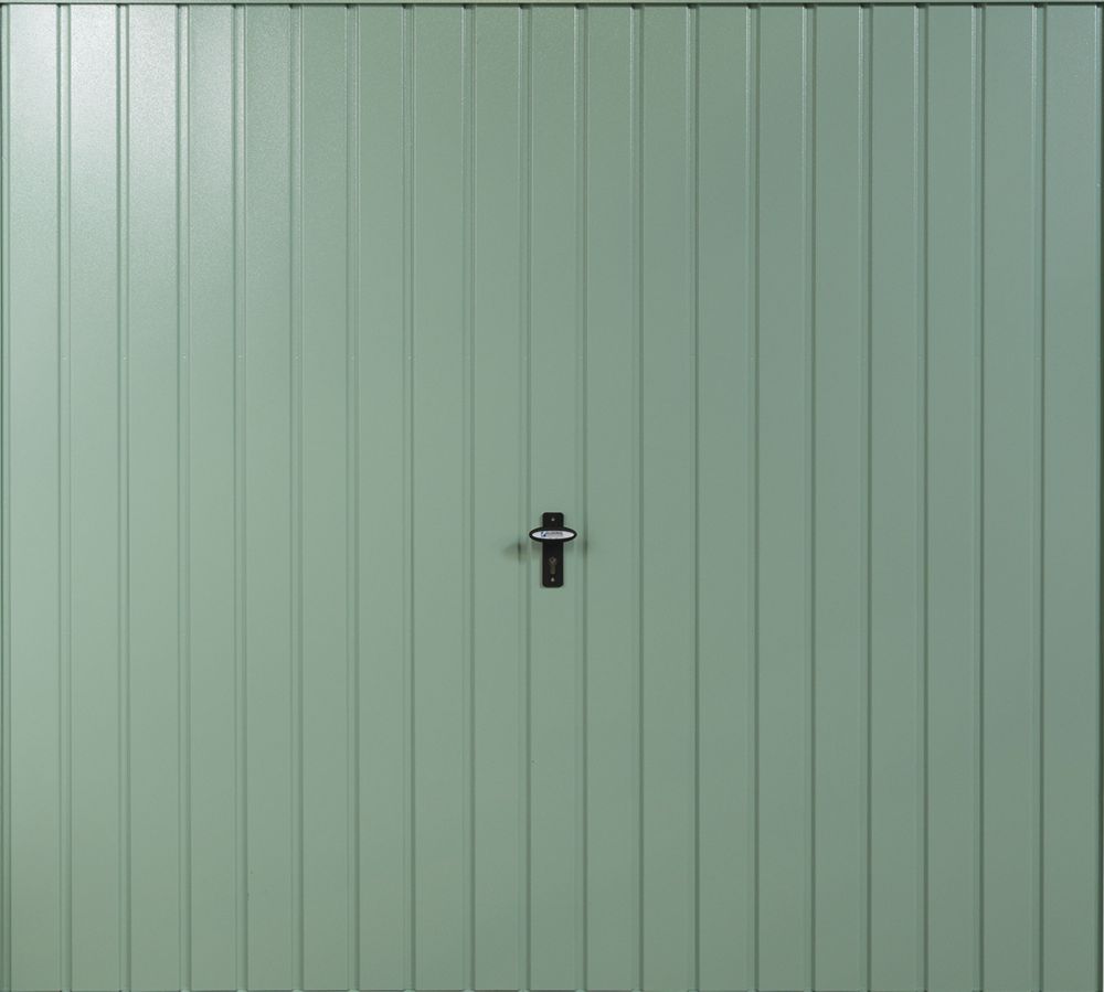 Image of Gliderol Vertical 8' x 7' Non-Insulated Framed Steel Up & Over Garage Door Chartwell Green 