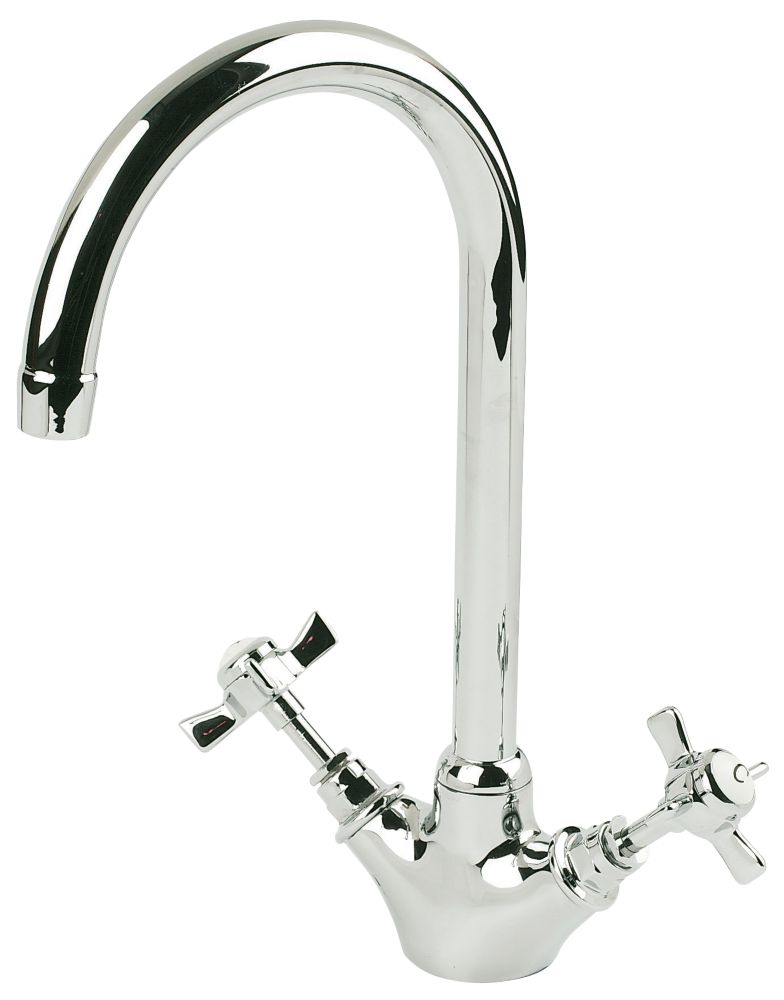Image of Swirl Premium High Neck Monobloc Mixer Kitchen Tap Chrome 