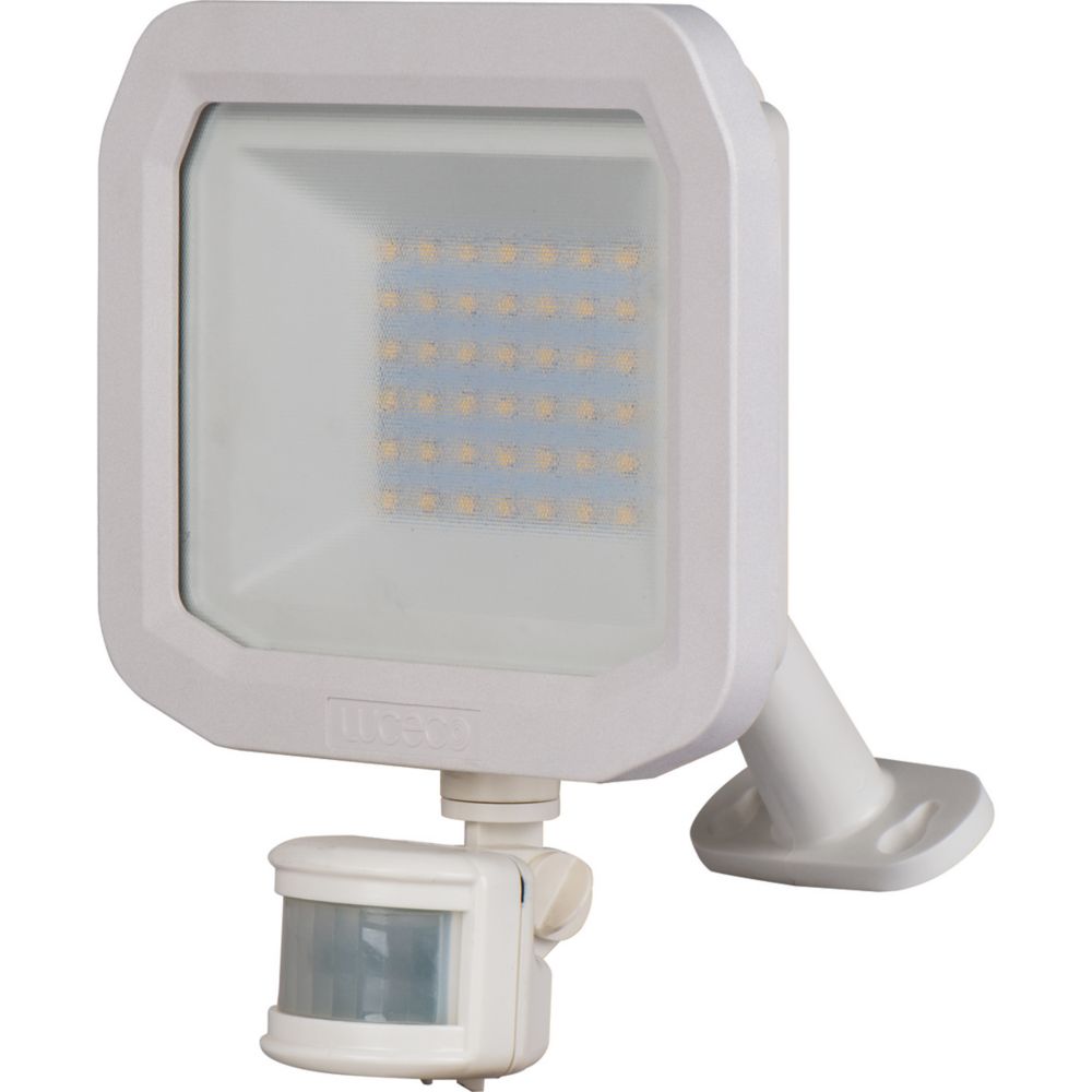 Image of Luceco Castra Outdoor LED Floodlight With PIR Sensor White 30W 3150lm 