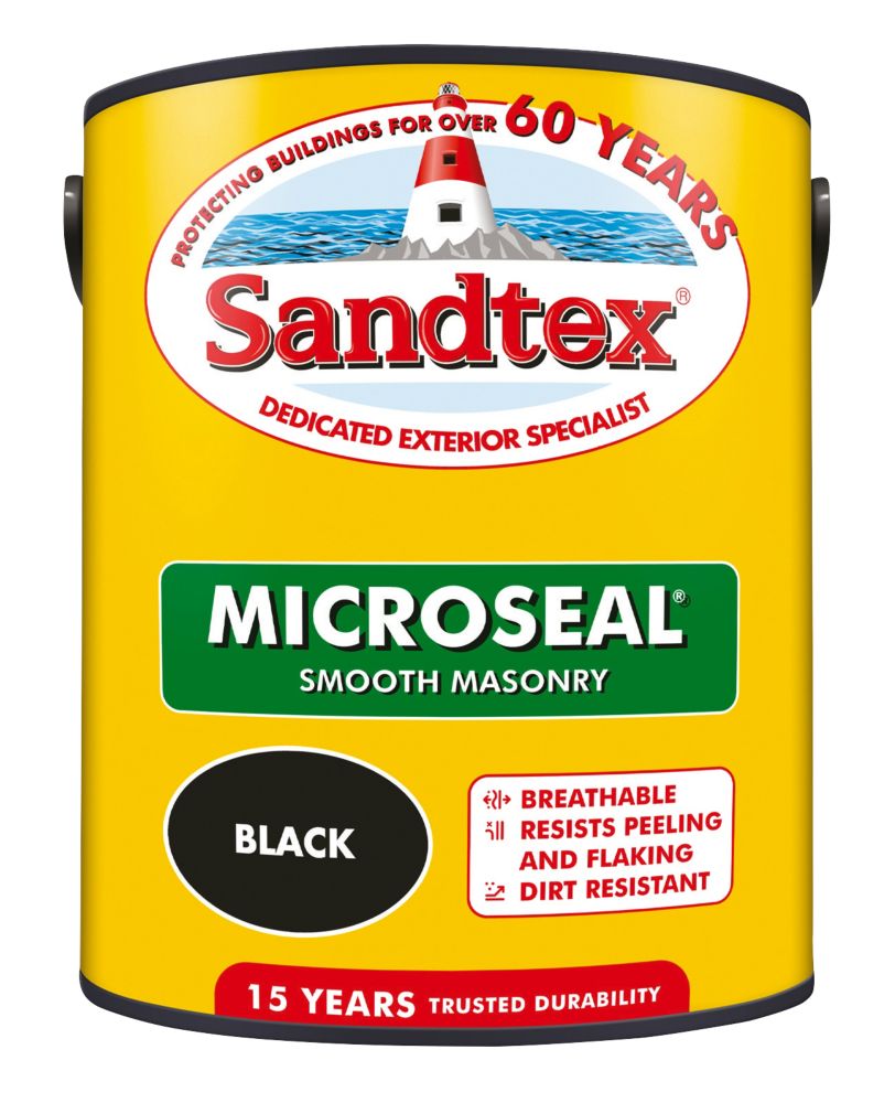 Image of Sandtex Ultra Smooth Masonry Paint Black 5Ltr 