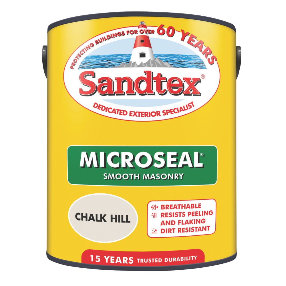 Image of Sandtex Smooth Masonry Paint Chalk Hill 5Ltr 