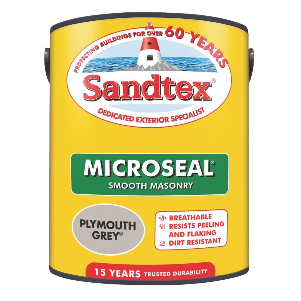 Image of Sandtex Ultra Smooth Masonry Paint Plymouth Grey 5Ltr 