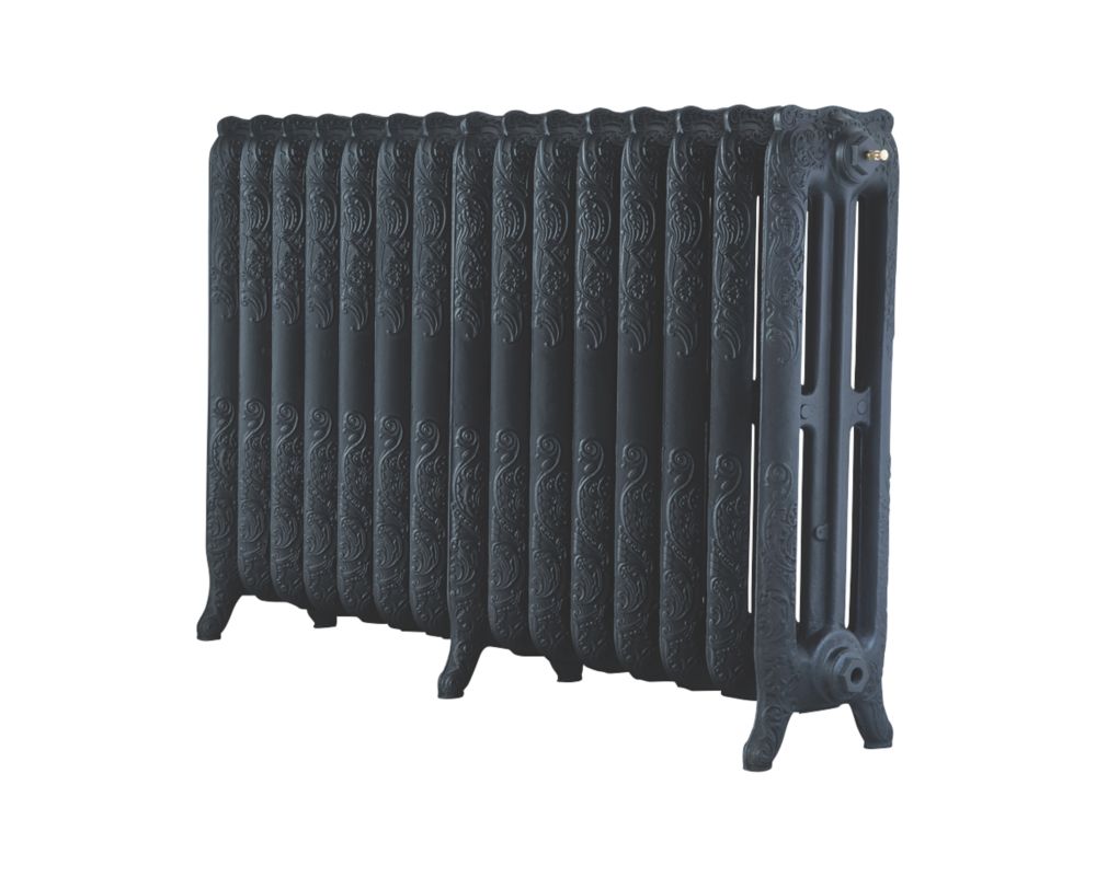 Image of Arroll Montmartre 3-Column Cast Iron Radiator 760mm x 1234mm Black 7370BTU 