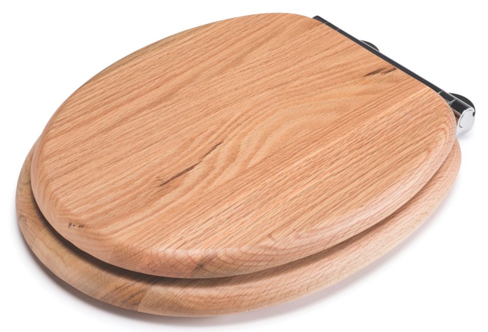 Image of Croydex Rutland Soft-Close with Quick-Release Toilet Seat Solid Oak Natural 