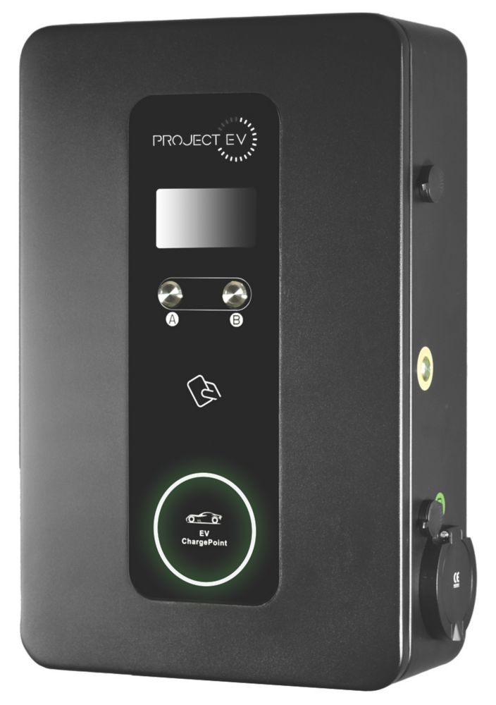 Image of Project EV Pro Earth RFID 2 Port 7.3kW Mode 3 Type 2 Socket Electric Vehicle Charger Black 