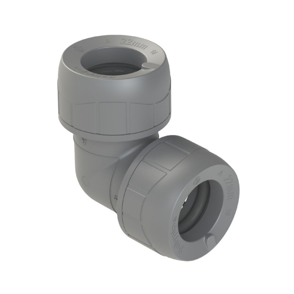 Image of PolyPlumb Plastic Push-Fit Equal 90Â° Elbow 22mm 
