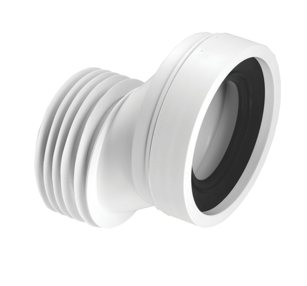 Image of McAlpine Rigid 40mm Offset WC Pan Connector White 130mm 