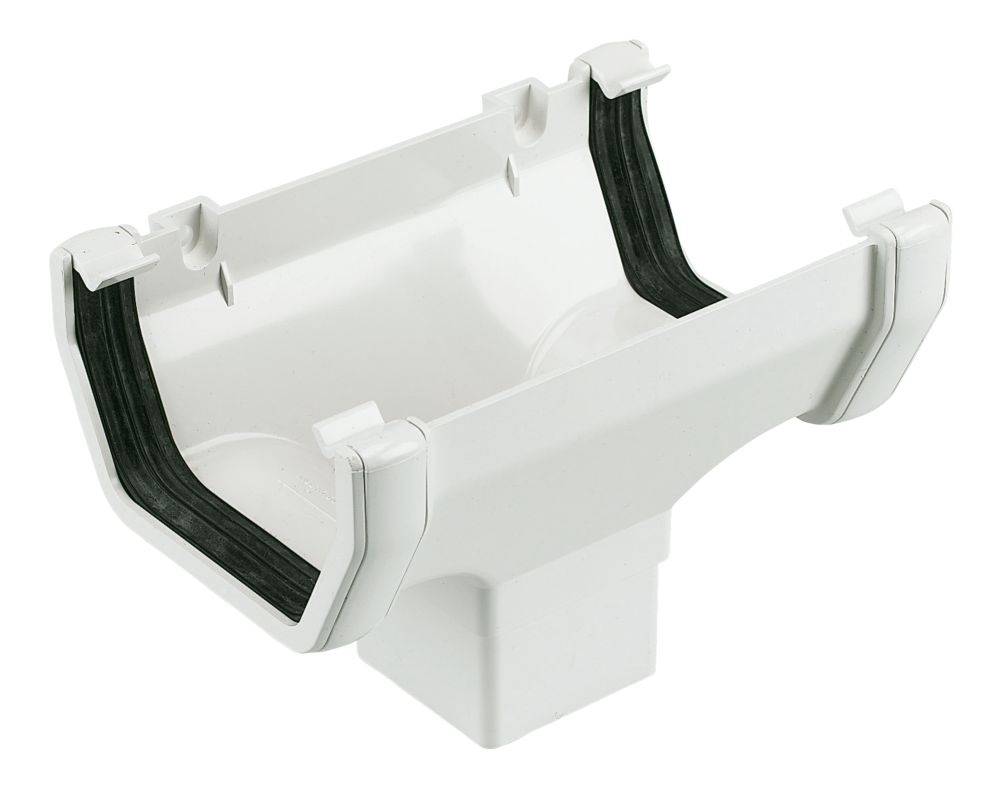 Image of FloPlast Square Line Square Running Outlet White 114mm x 65mm 