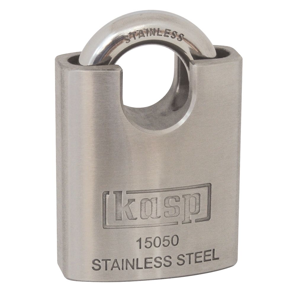 Image of Kasp K15050D Stainless Steel Waterproof Closed Shackle Padlock 50mm 