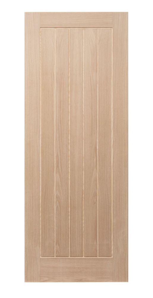 Image of Unfinished Oak Wooden Cottage Internal Door 1981mm x 762mm 