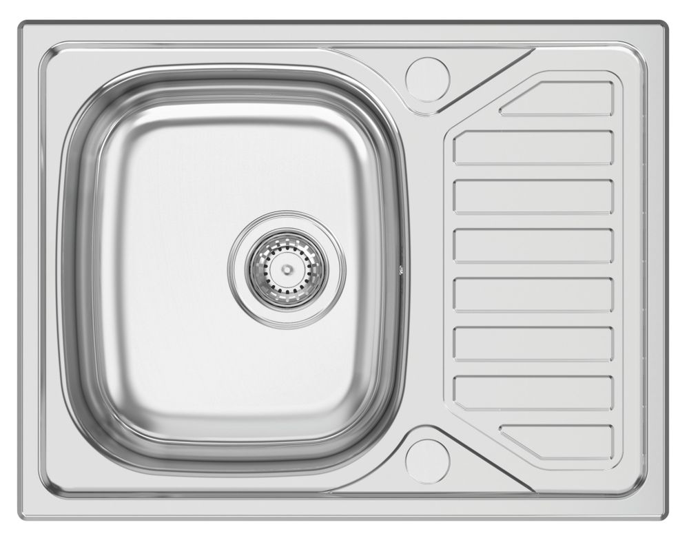 Image of Clearwater OKIO 1 Bowl Stainless Steel Kitchen Sink & Drainer 650mm x 500mm 