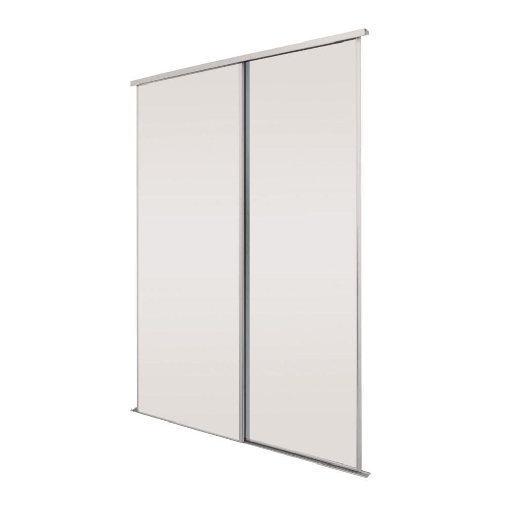 Image of Spacepro Classic 2-Door Sliding Wardrobe Door Kit Cashmere Frame Cashmere Panel 1489mm x 2260mm 