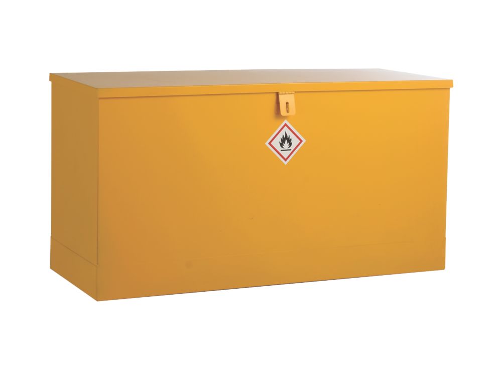 Image of Flammable Liquid Flat Top Storage Bin Yellow 1168mm x 457mm x 609mm 