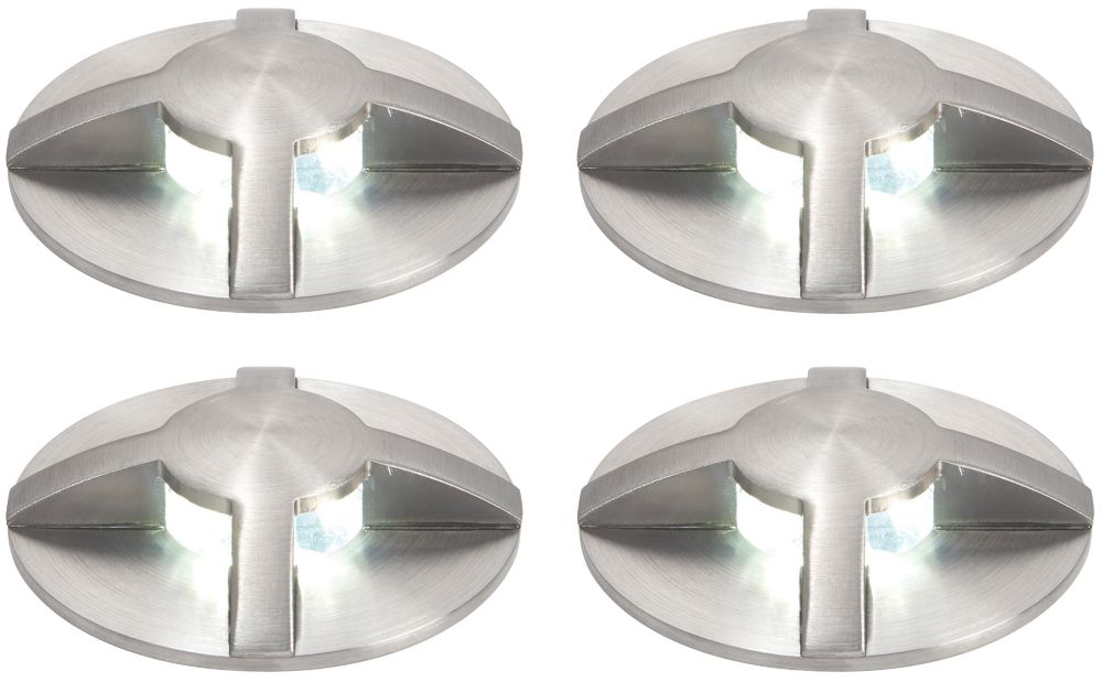 Image of Binnacle 60mm Outdoor LED Deck Light Kit Stainless Steel 3W 4 x 15lm 4 Pack 