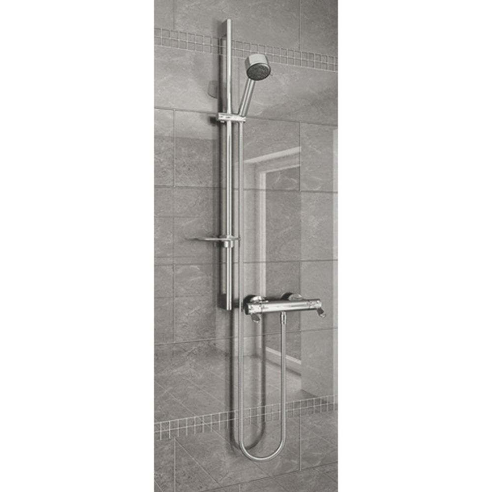 Image of AKW AKW Arka Rear-Fed Exposed Chrome Thermostatic Mixer Shower 