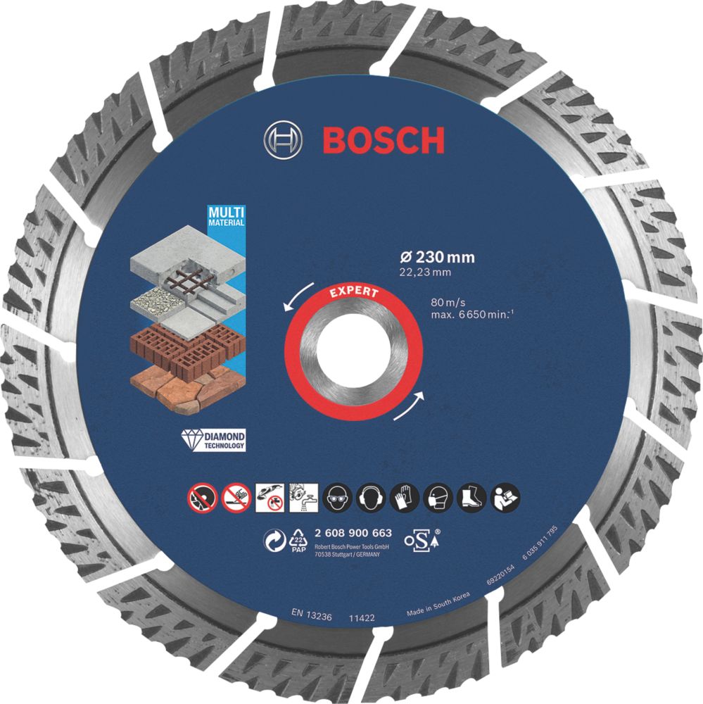 Image of Bosch Expert Masonry Diamond Cutting Disc 230mm x 22.33mm 