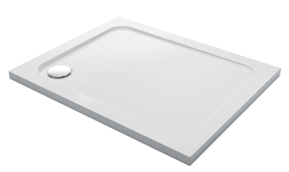 Image of Mira Flight Low Corner Waste Rectangular Shower Tray White 1000mm x 800mm x 40mm 