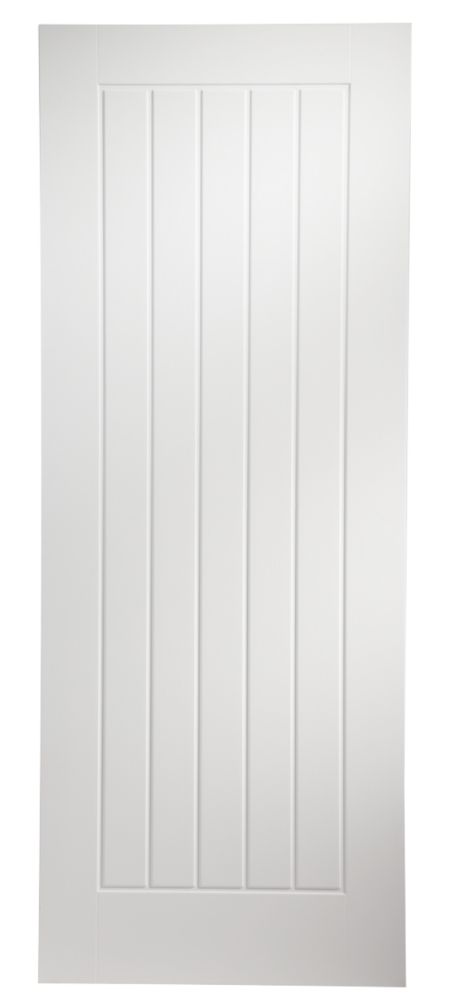 Image of Jeld-Wen Newark Primed White Wooden Cottage Internal Fire Door 1981mm x 838mm 