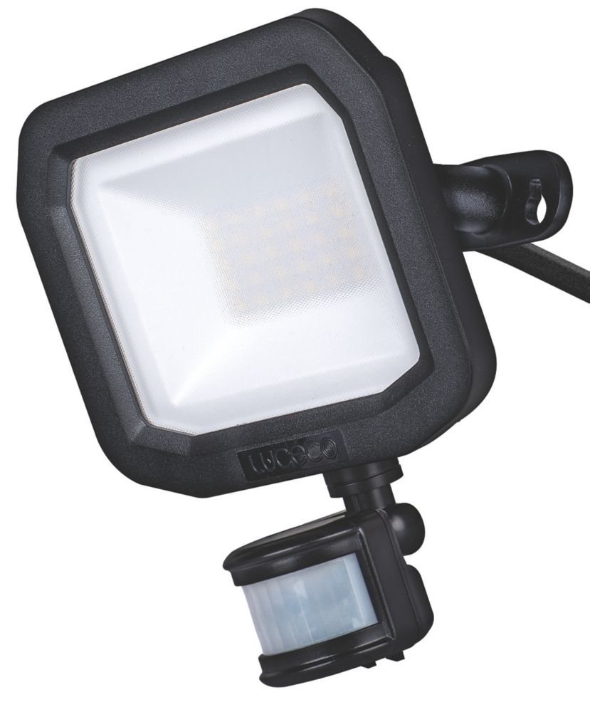 Image of Luceco Castra Outdoor LED Floodlight With PIR Sensor Black 20W 2400lm 