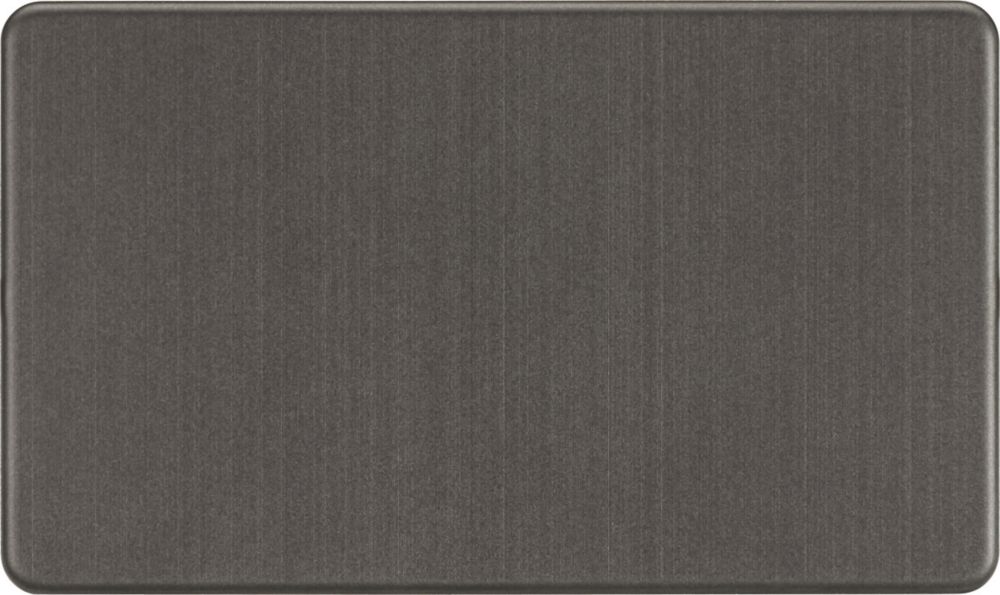 Image of Knightsbridge 2-Gang Blanking Plate Smoked Bronze 