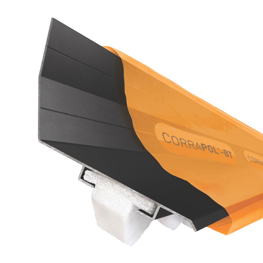 Image of Corrapol-BT Rock n Lock Aluminium Wall Top Flashing Black 165 x 90mm x 2m 