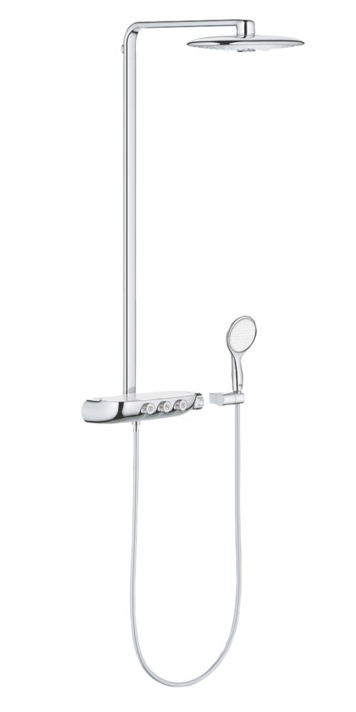 Image of Grohe Rainshower SmartControl Duo 360 HP Rear-Fed Exposed Chrome Thermostatic Shower System 