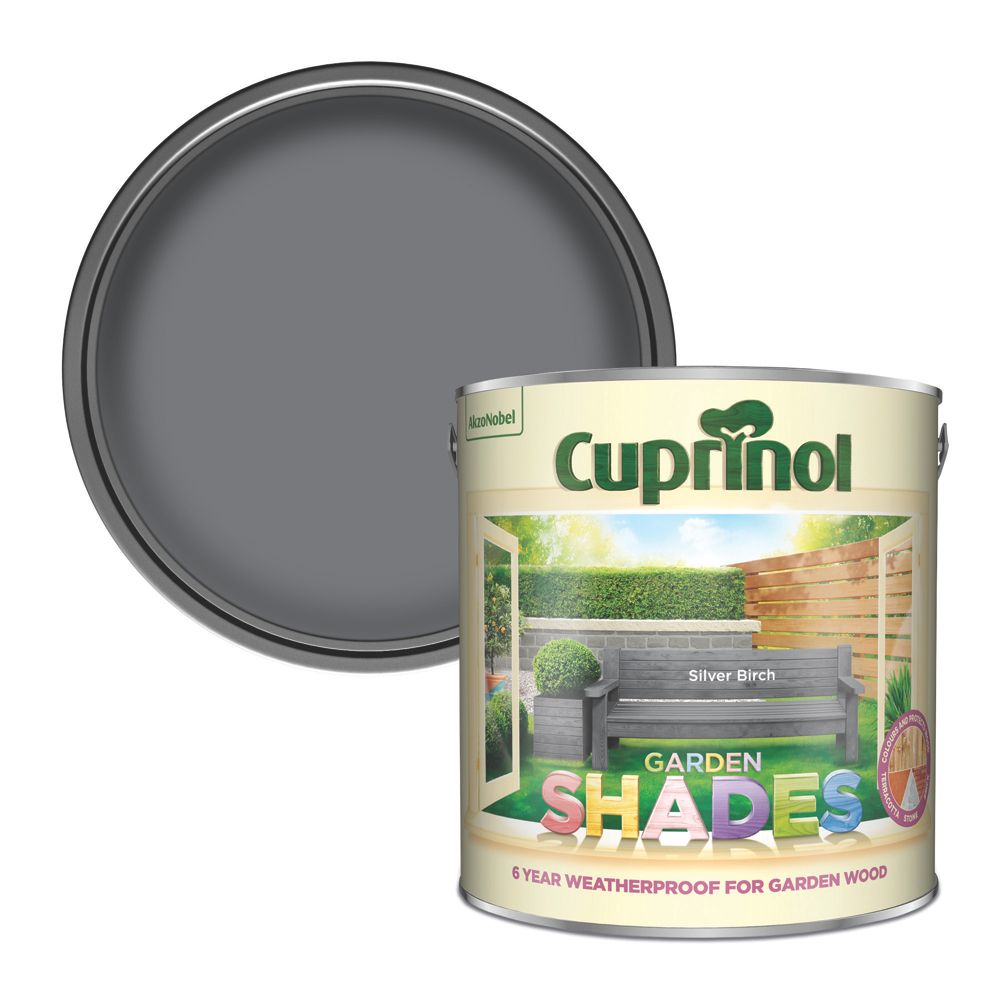 Image of Cuprinol Garden Shades Wood Paint Matt Silver Birch 2.5Ltr 