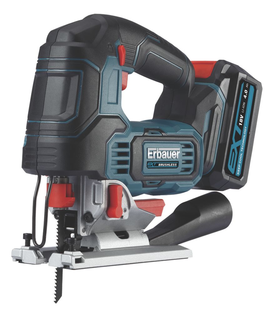 Image of Erbauer EJS18-Li 18V 1 x 4.0Ah Li-Ion EXT Brushless Cordless Jigsaw 