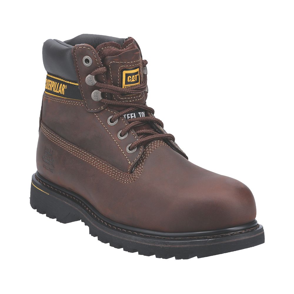 Image of CAT Holton Safety Boots Brown Size 10 