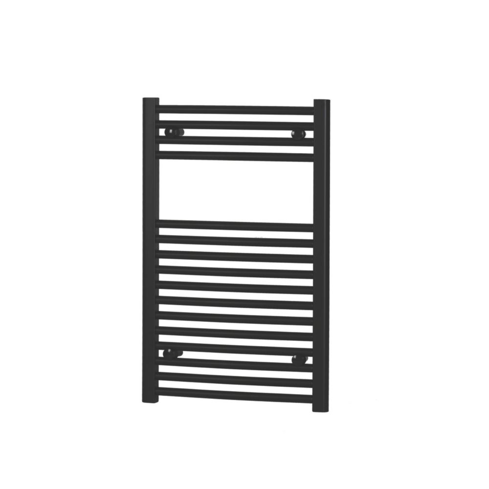 Image of Flomasta Curved Towel Radiator 800mm x 500mm Black 1293BTU 