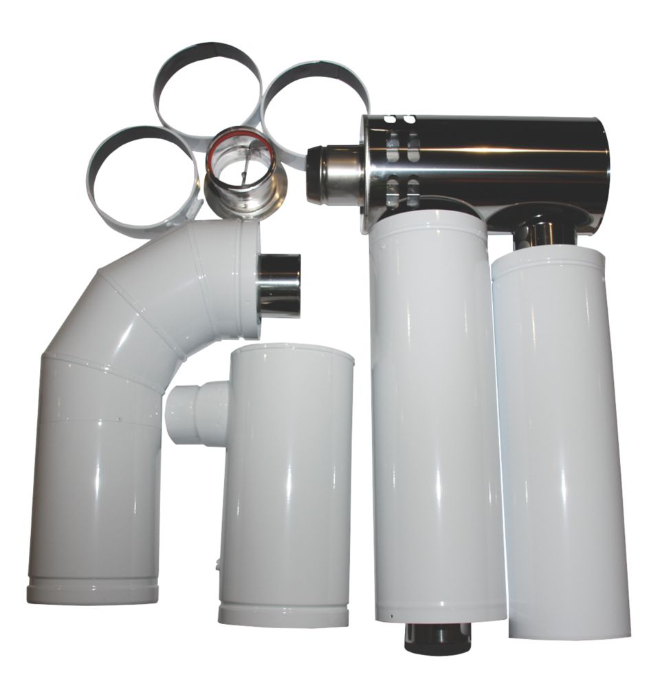 Image of Grant White Internal High Level Balanced Flue 1200mm White 