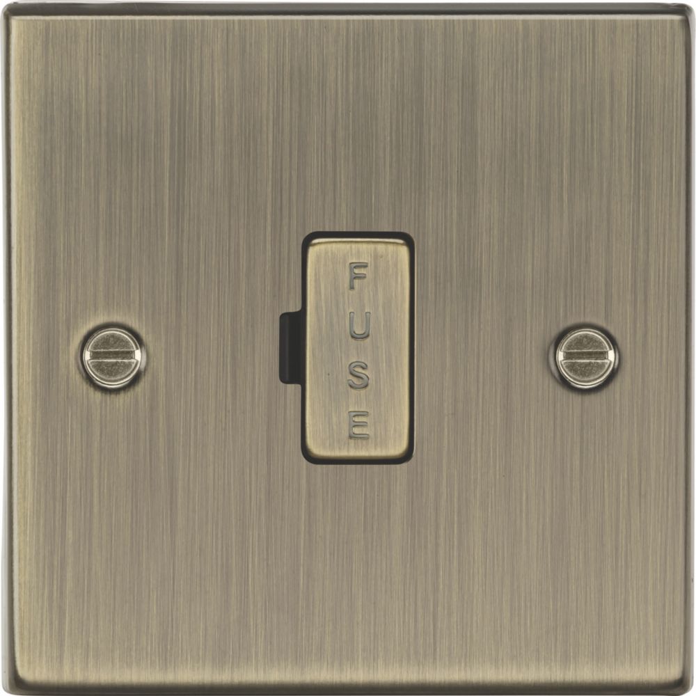 Image of Knightsbridge 13A Unswitched Fused Spur Antique Brass 