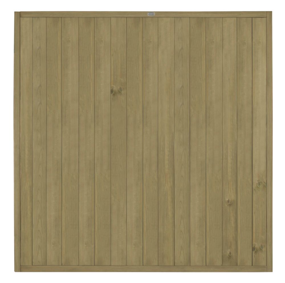 Image of Forest VTGP6PK5HD Vertical Tongue & Groove Fence Panels Natural Timber 6' x 6' Pack of 5 