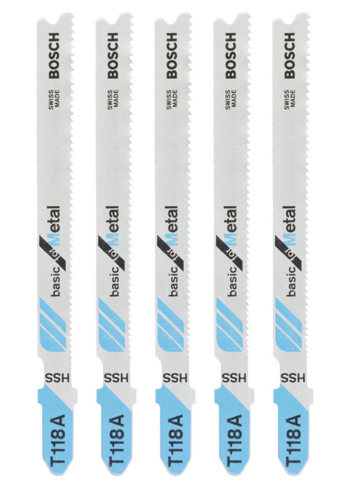 Image of Bosch T118A Sheet Steel Jigsaw Blades 92mm 5 Pack 