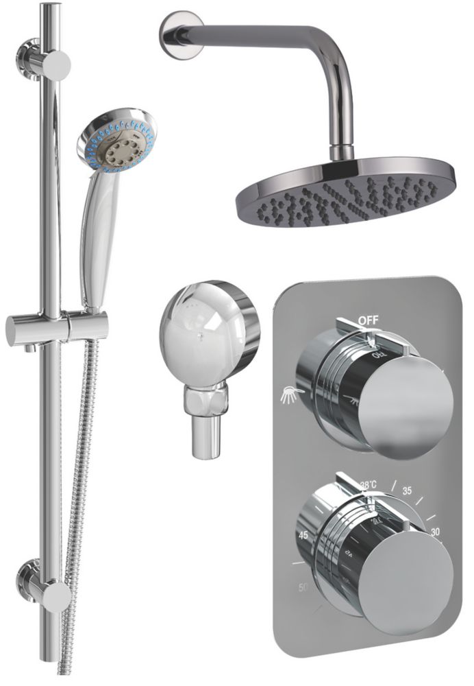 Image of ETAL Bitling Rear-Fed Concealed Polished Chrome Thermostatic Bar Mixer Shower 