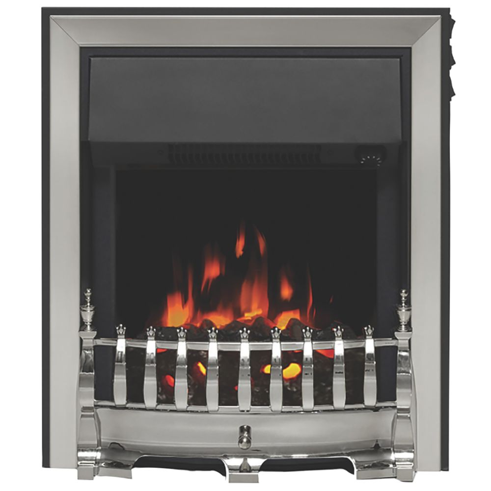 Image of Be Modern Fazer Chrome Switch Control Easy to Install Electric Inset Fire 525mm x 165mm x 590mm 