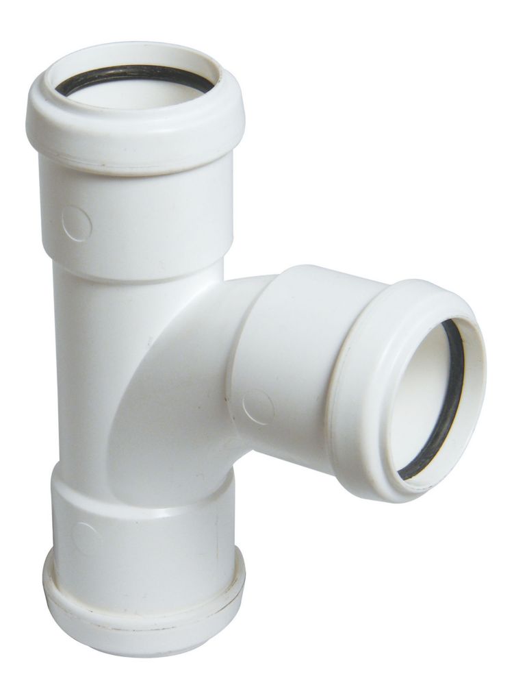 Image of FloPlast Push-Fit Equal Tee White 92.5 