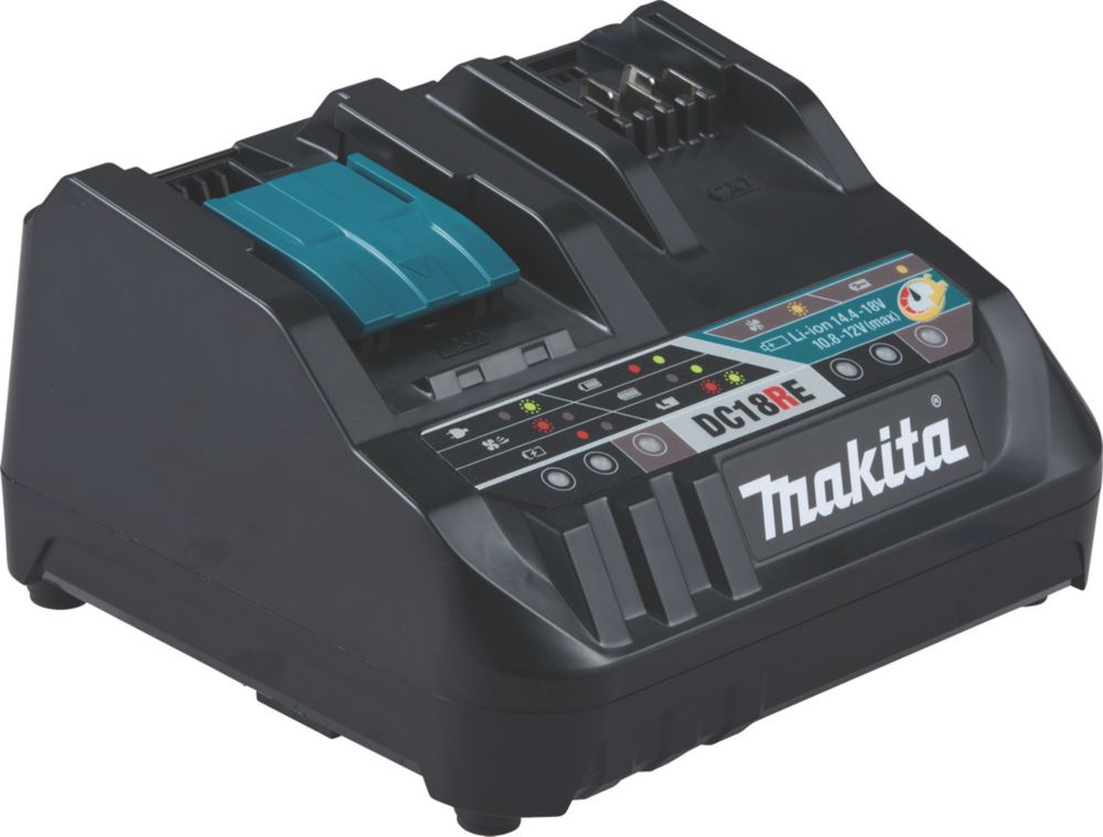Image of Makita DC18RE 10.8/12/14.4/18V Li-Ion CXT / LXT Rapid Battery Charger 