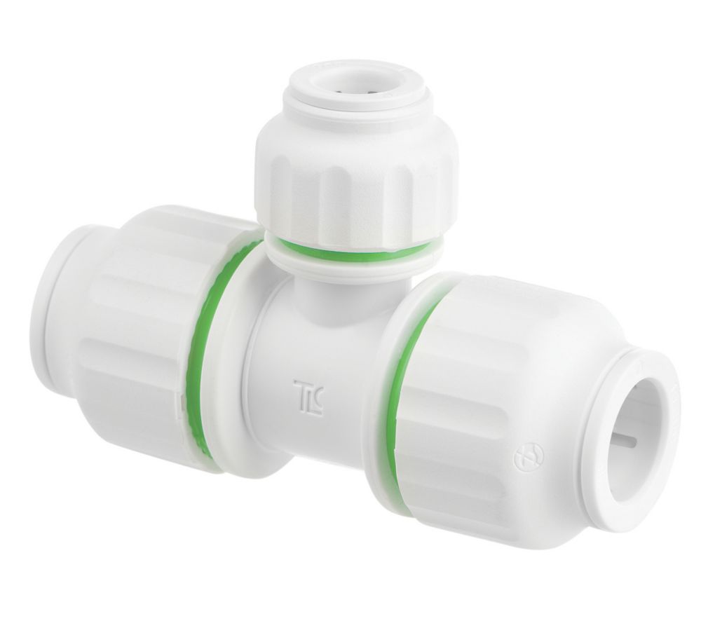 Image of Flomasta Twistloc SPT67661M Plastic Push-Fit Reducing Tee 15mm x 15mm x 10mm 