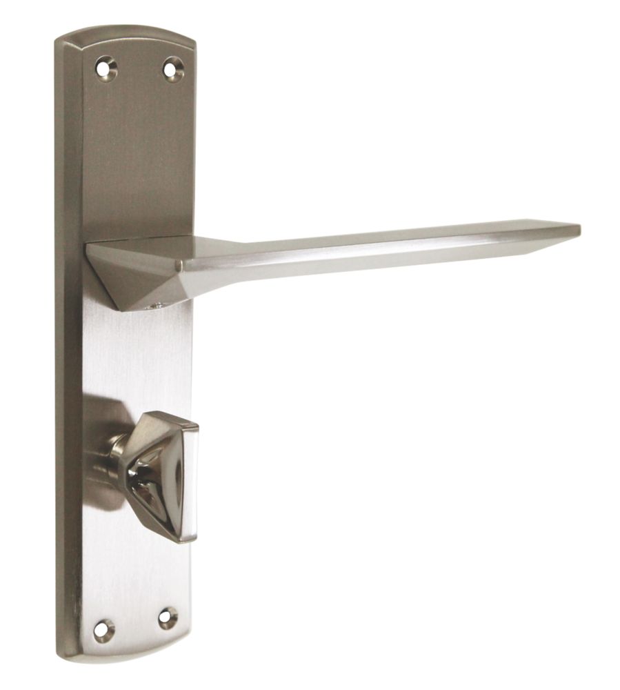Image of Smith & Locke Marloes Fire Rated WC Door Handles Pair Brushed Nickel 