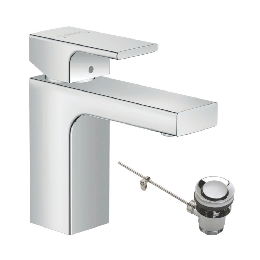 Image of Hansgrohe Vernis Shape 100 Basin Mixer with Isolated Water Conduction Chrome 