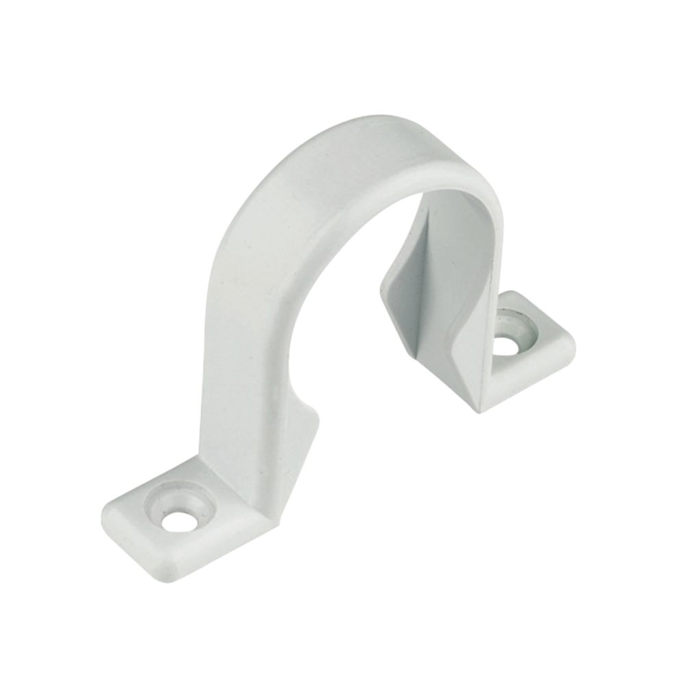 Image of FloPlast Push-Fit Pipe Clips White 40mm 10 Pack 