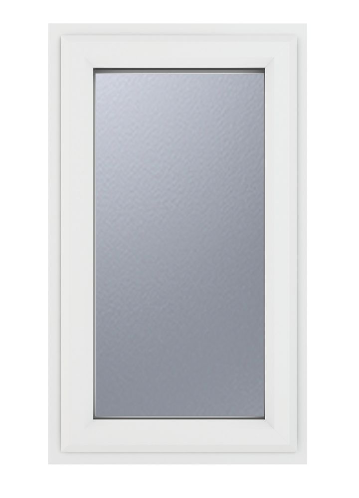 Image of Crystal Right-Hand Opening Obscure Triple-Glazed Casement White uPVC Window 610mm x 1190mm 
